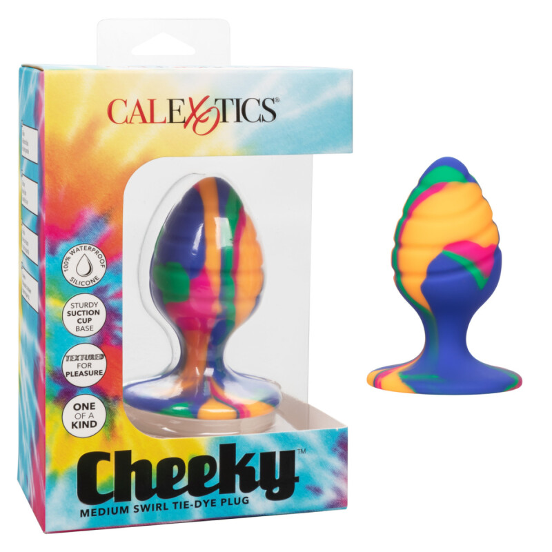 Анальна пробка рельєфна, M, на присосці California Exotic Novelties різнокольорова, 7.5 х 3.2 см - Изображение 8