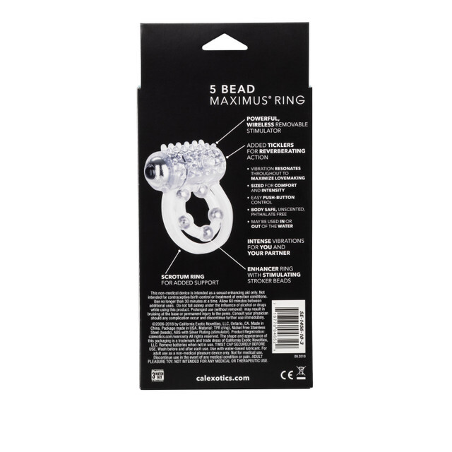 Ерекційне кільце з вібрацією California Exotics 4 Bead Maximus Ring - Изображение 5