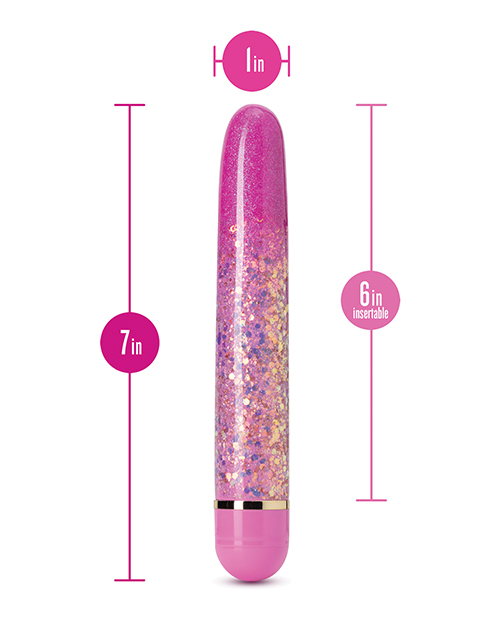 Вібратор із блискітками Blush Etherial Periwinkle, рожевий, 17.7 х 2.5 см - Зображення 2