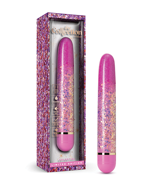 Вібратор із блискітками Blush Etherial Periwinkle, рожевий, 17.7 х 2.5 см - Зображення 5