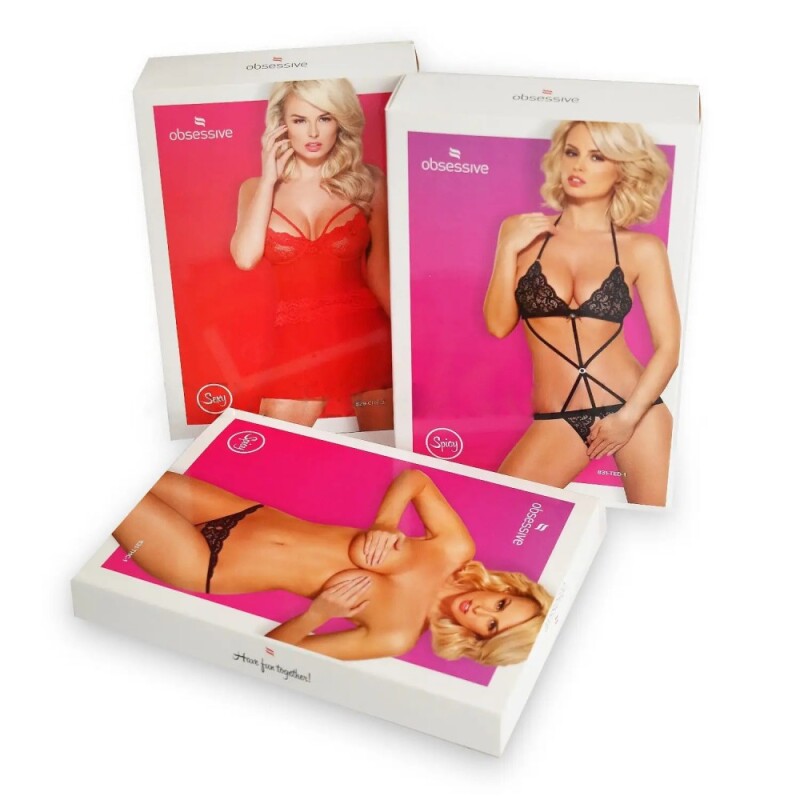 Боді еротичне Obsessive B123, L/XL, напівпрозоре, з відкритою спинкою та рукавами, чорне, розмір - Изображение 4