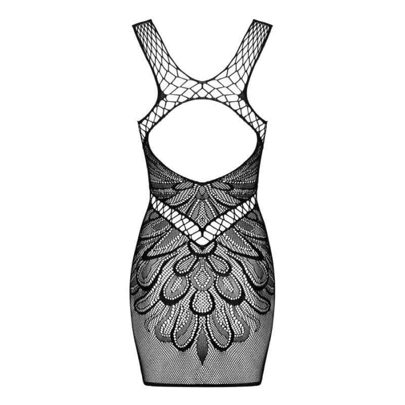 Сексуальна сукня Obsessive D608, XL/XXL, в сіточку, з візерунком, чорна - Изображение 3