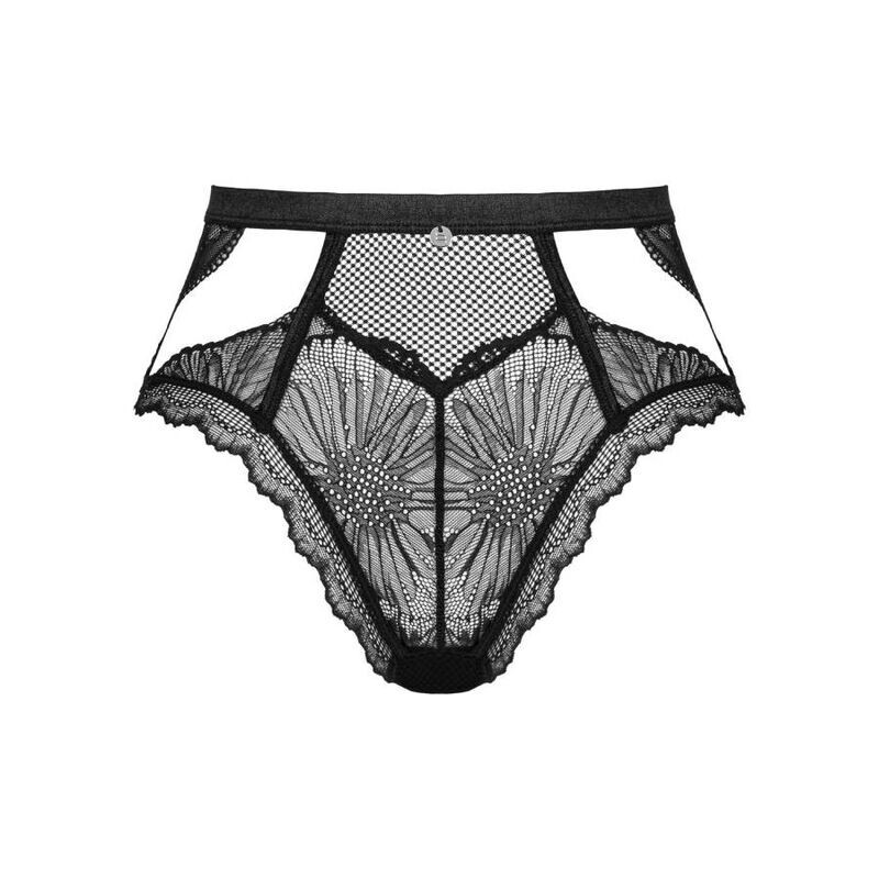 Трусики сексуальні XS/S Obsessive Mibelia, мереживні, чорні - Изображение 2