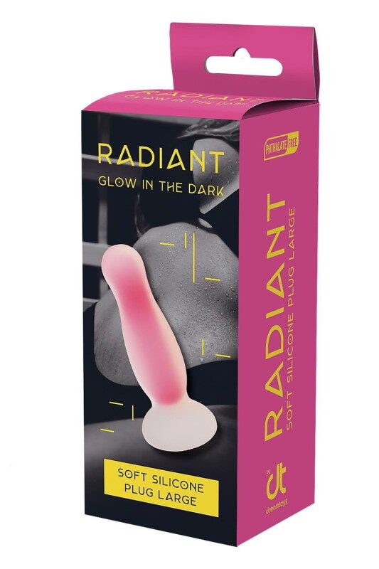 Анальна пробка Dream Toys Radiant світиться в темряві, рожева, 14.5 х 3.5 см - Зображення 4