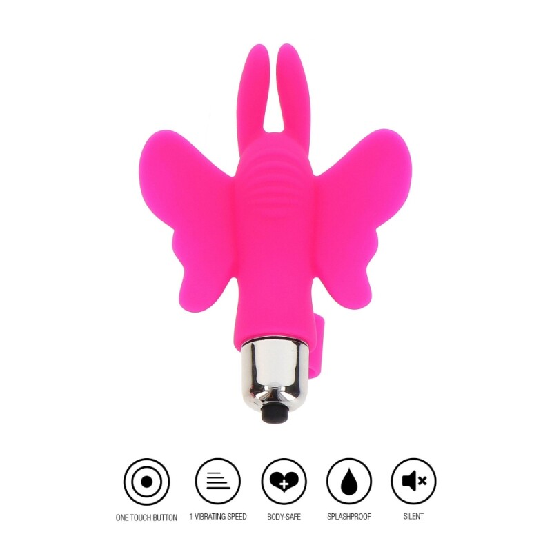 Вібратор на палець Toy Joy Butterfly Pleaser у вигляді метелика, рожевий, 11 х 7 см - Изображение 3