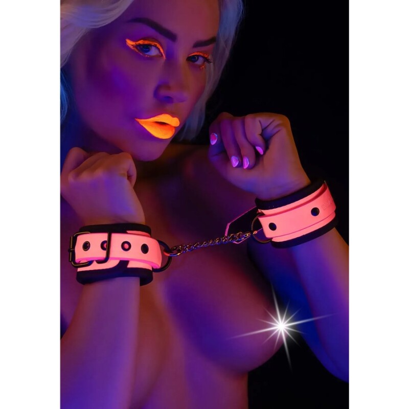 Наручники, що світяться в темряві Taboom Wrist Cuffs, рожеві - Изображение 2