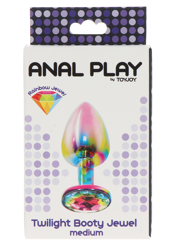 Анальна пробка M Toy Joy, з кристалом, різнокольорова, 8.2 х 3.4 см - Зображення 1