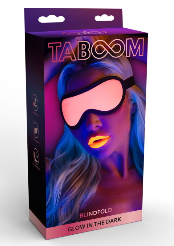 Маска із закритими очима, світиться у темряві Taboom Glow In The Dark, рожево-чорна