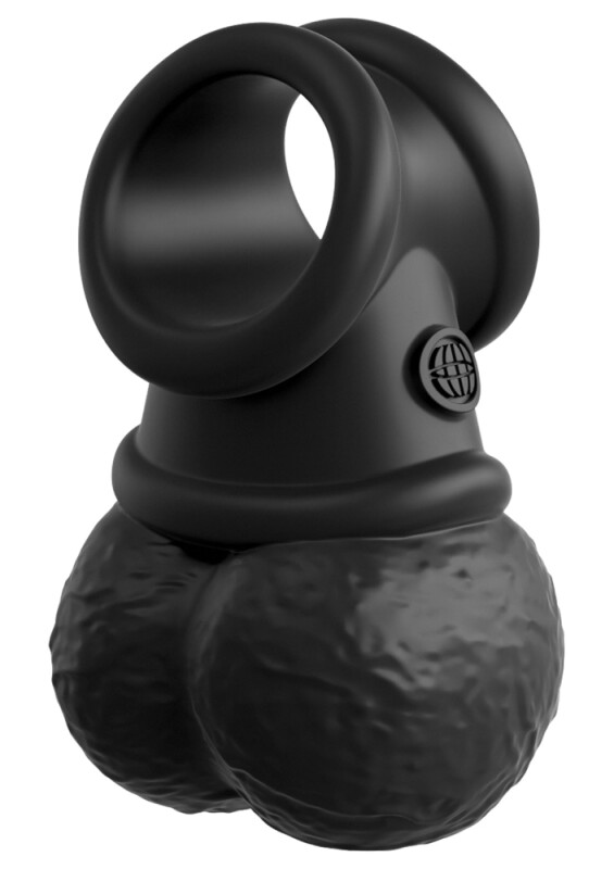 Вібронасадка для страпона Pipedream King Cock Elite мошонка, чорна, 10.8 х 6.8 см - Изображение 1