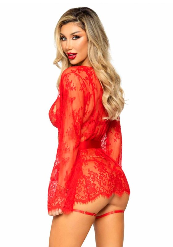 Комплект сексуальний S Leg Avenue All Romance, мереживний, червоний - Изображение 1