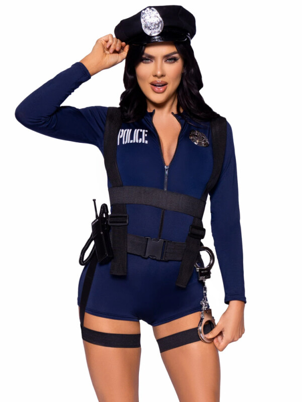 Костюм сексуальної поліцейської Leg Avenue Hottie Cop, XS, 6 предметів, синій - Изображение 2