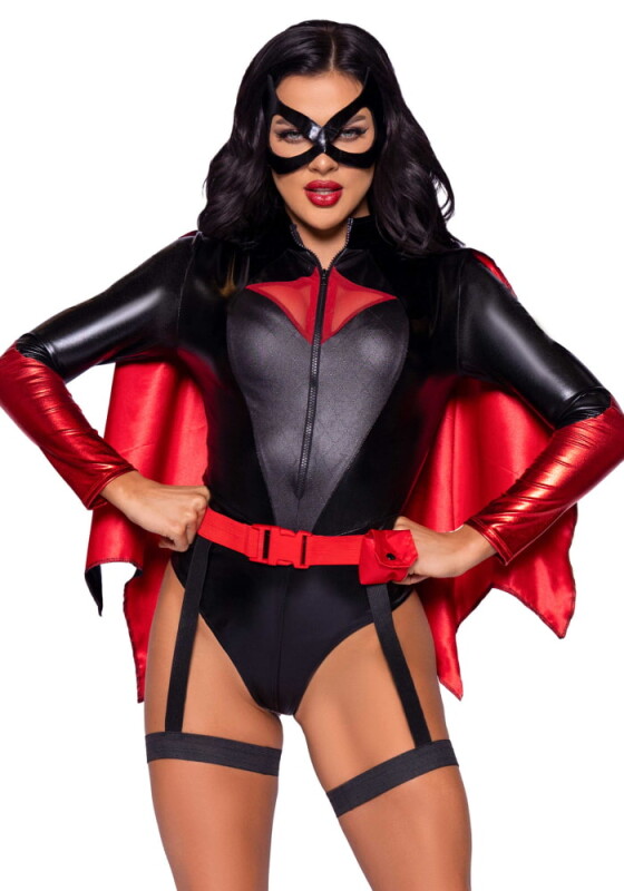 Сексуальний костюм Leg Avenue Bat Woman, S, із 4 предметів, чорно-червоний - Зображення 2