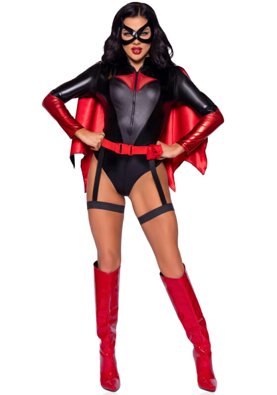 Сексуальний костюм Leg Avenue Bat Woman, S, із 4 предметів, чорно-червоний - Зображення 6