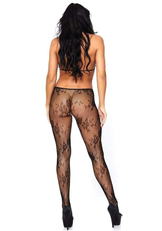 Бодістокінг еротичний One Size Lust &amp; Lace Leg Avenue, мереживний, чорний - Изображение 2