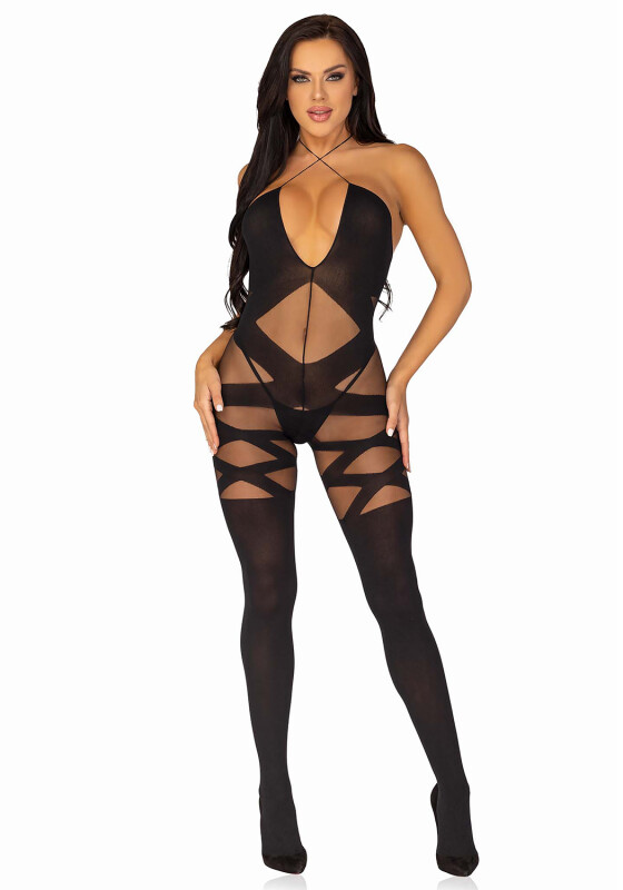Комбінезон еротичний Leg Avenue Illusion Halter чорний, розмір One Size - Зображення 6