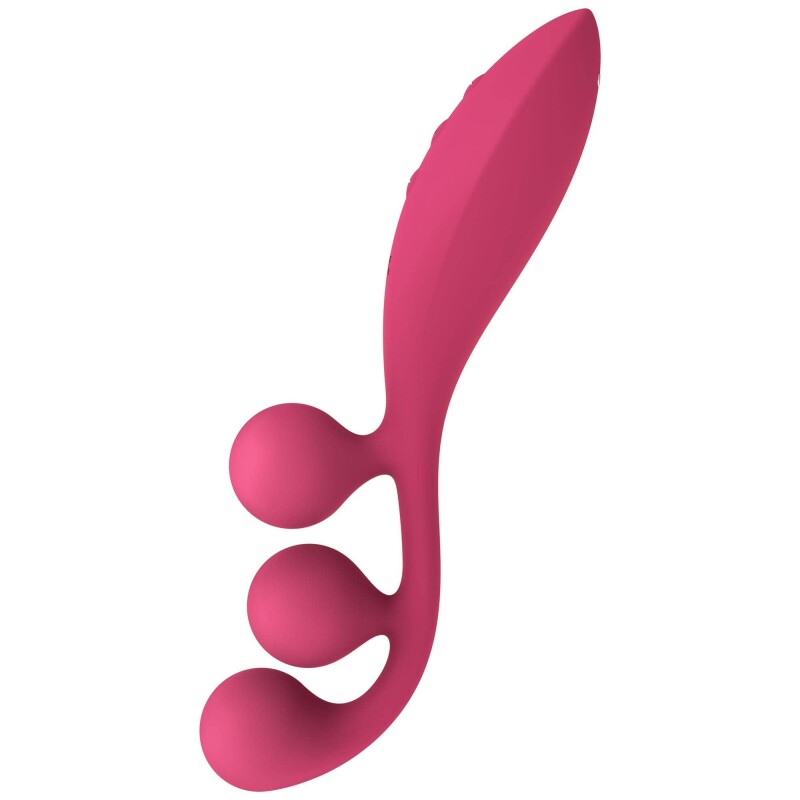 Вібратор універсальний Satisfyer Tri Ball 1 з трьома кульками, червоний, 22.2 х 4 см