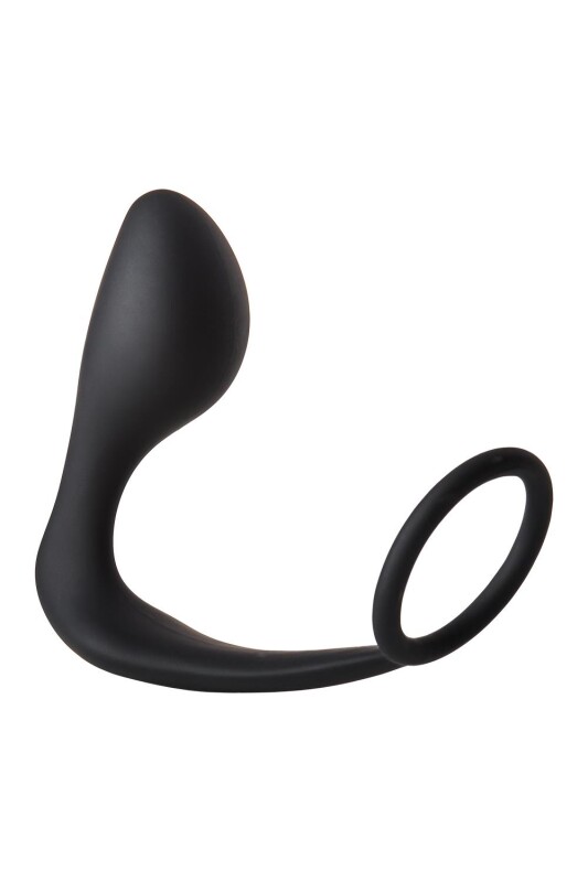 Анальна пробка Dream Toys Fantasstic з ерекційним кільцем, чорна, 12 х 3.4 см