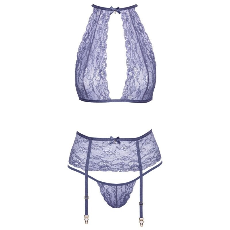 Комплект сексуальний Kissable Suspender Set S/M, лавандовий - Изображение 2