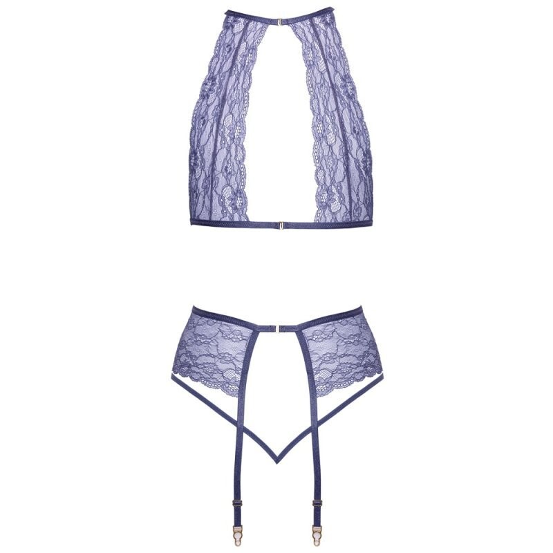 Комплект сексуальний Kissable Suspender Set S/M, лавандовий - Изображение 3