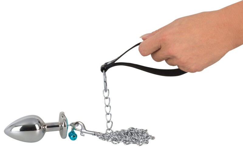 Набір анальних пробок You2Toys Butt Plug Set з камінням і повідцем, срібний, 3 шт - Изображение 4