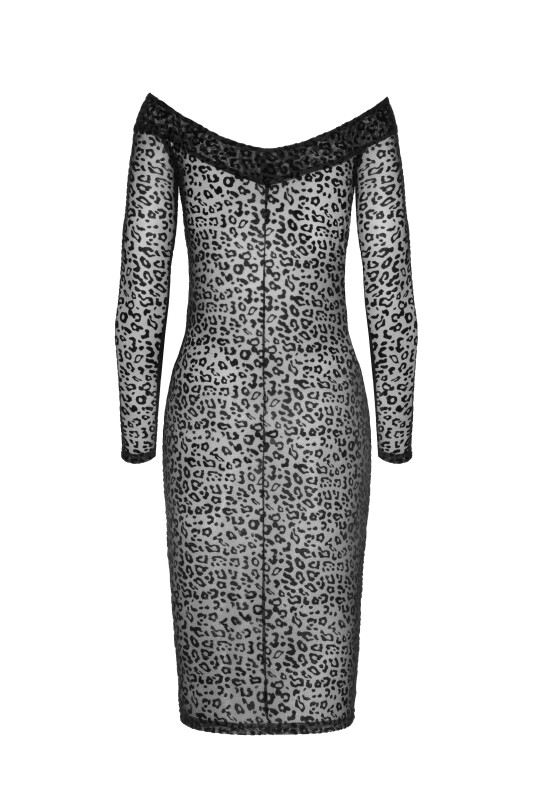 Сексуальна сукня з леопардовим принтом M F284 Noir Handmade, чорна - Зображення 3