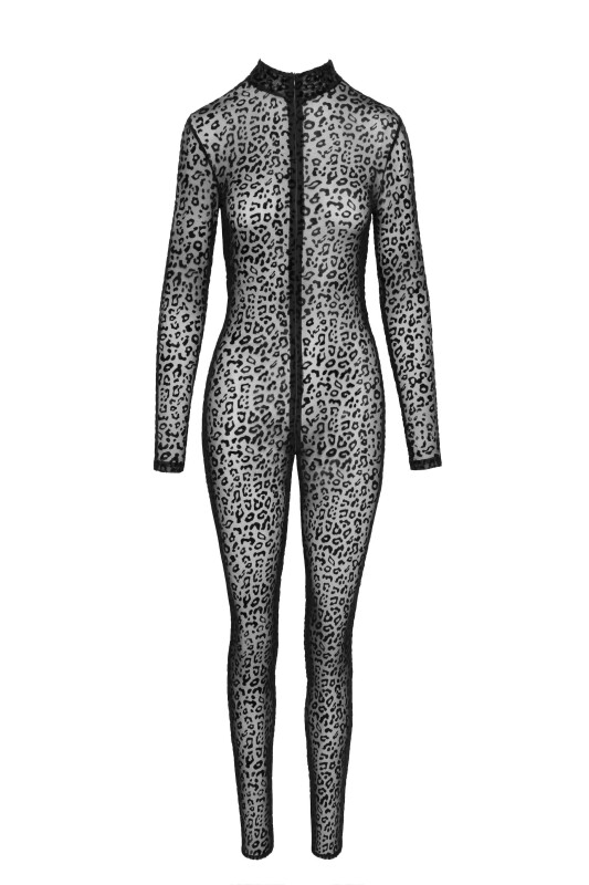 Еротичний комбінезон з леопардовим принтом L F285 Noir Handmade, чорний - Зображення 3