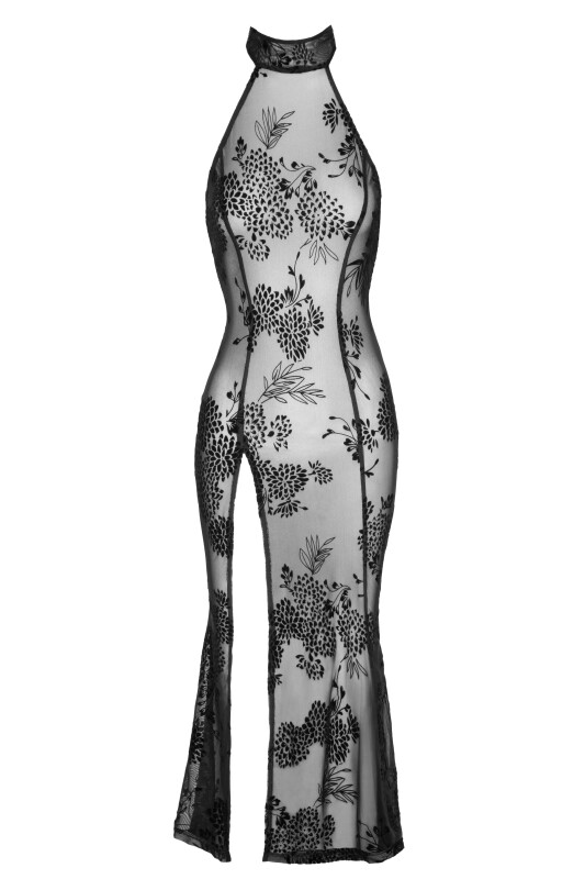 Сукня довга сексуальна з візерунками L F239 Noir Handmade, чорна - Зображення 2