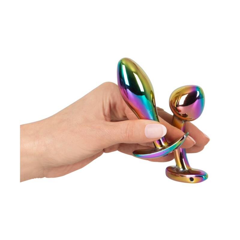 Набір Анальних пробок Anos Metal Butt Plug Set Rainb 2 шт. - Зображення 3