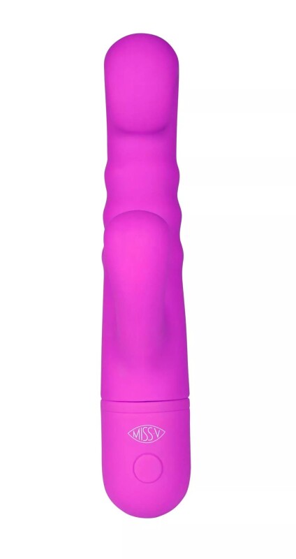Вібратор-кролик Peachy Miss V, силіконовий, фіолетовий, 18.9 х 3.8 см - Зображення 3