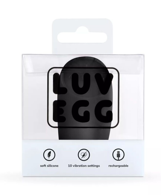 Віброяйце з пультом Easytoys Luv Egg, силіконове, чорне, 6.5 х 3.5 см - Изображение 2