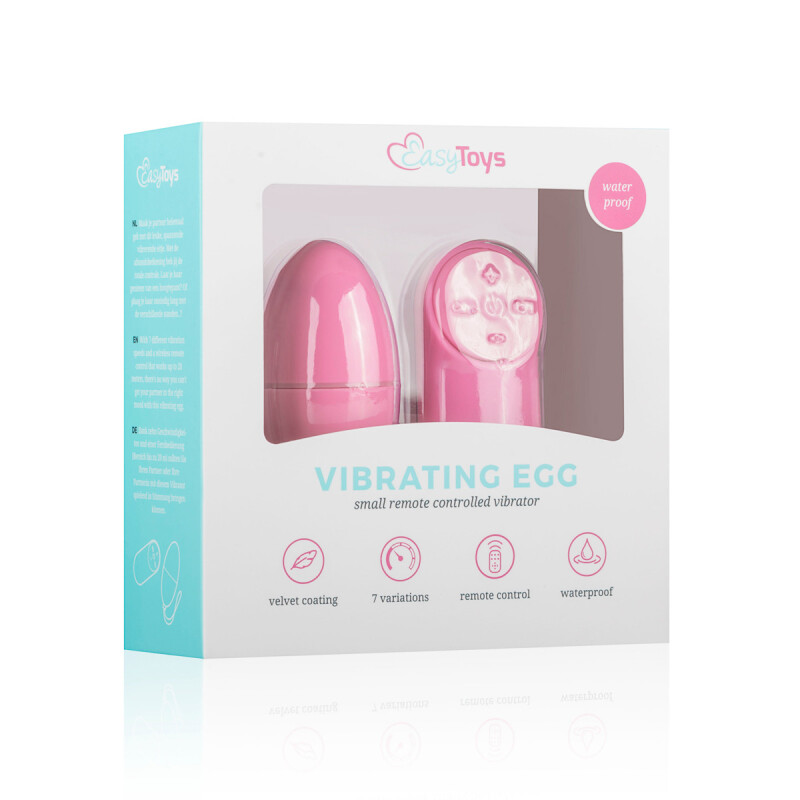 Віброяйце з дистанційним пультом Easytoys, рожеве, 7 х 3.5 см - Зображення 1