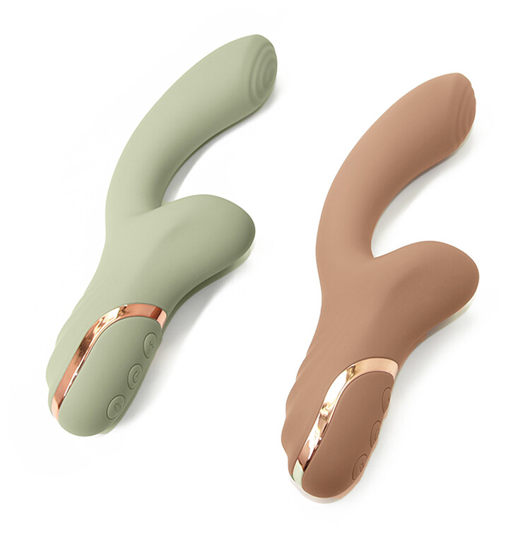 Вібратор-кролик Sweet Em Dual Bunny з вакуумом, бежевий, 22.1 х 4.2 см - Зображення 9