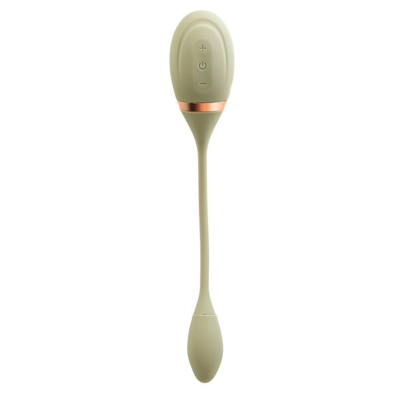 Вібратор для точки G Sweet Em Love Egg з вакуумною стимуляцією клітора, зелений, 24.5 х 4.2 см - Изображение 4