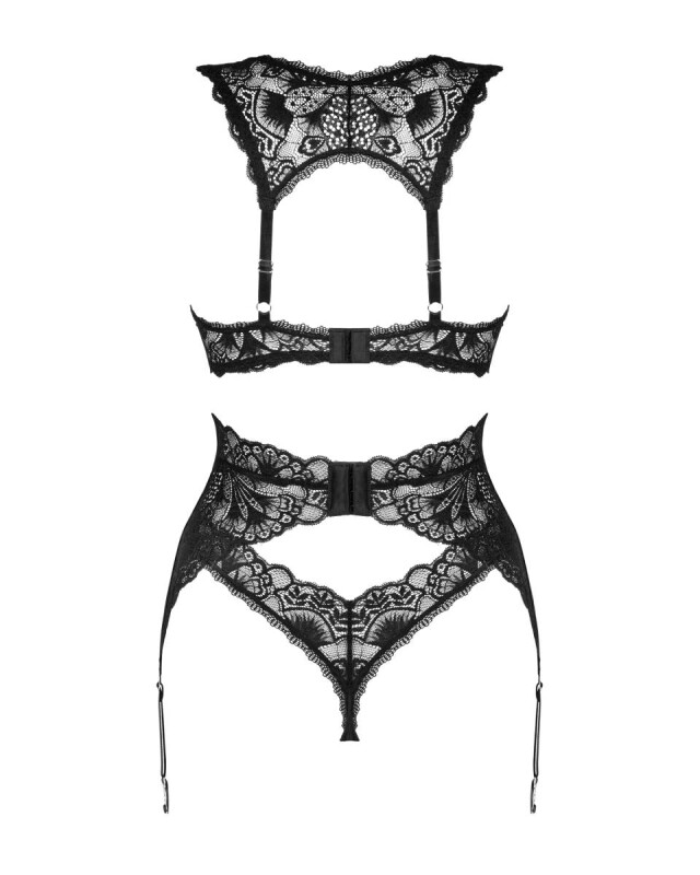 Комплект сексуальної білизни M/L Donna Dream Obsessive, 3 предмети, чорне - Изображение 3