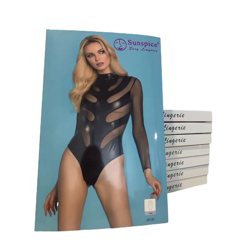 Боді сексуальний з сітчастими вставками L/XL Sunspice, чорний - Изображение 2