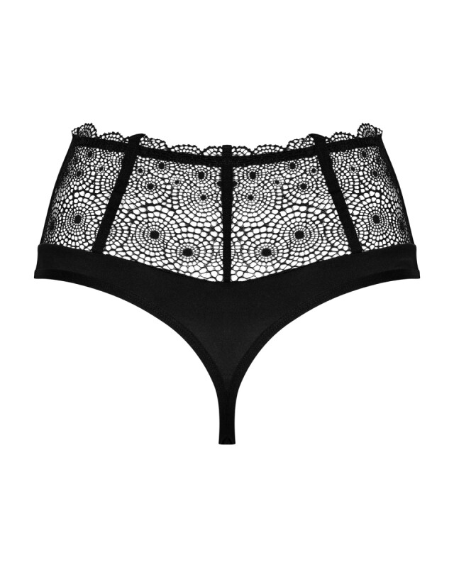 Сексуальні стрінги XXL Sharlotte Obsessive, з мереживом, чорні - Зображення 3