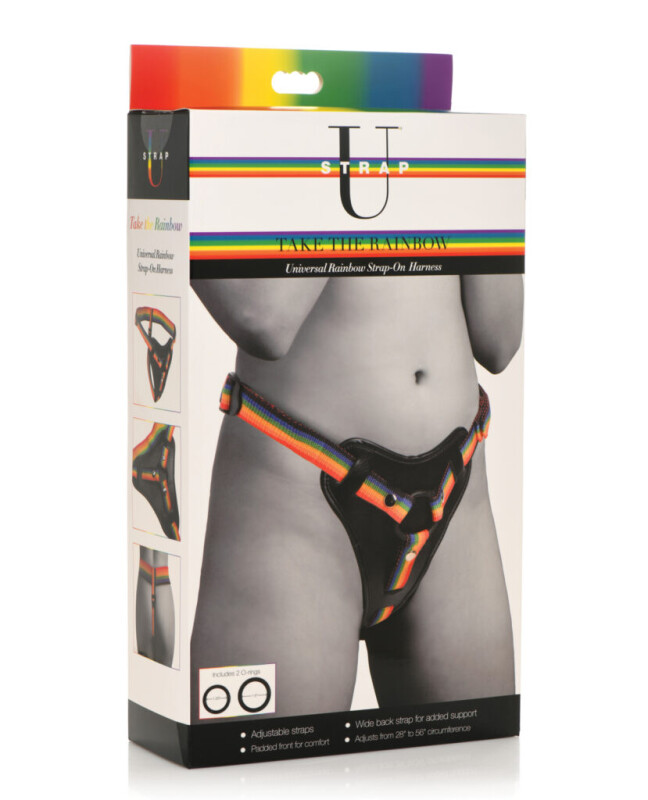 Труси для страпона з кільцевим кріпленням Strap-U Rainbow harness, різнокольорові, універсальний розмір - Зображення 1