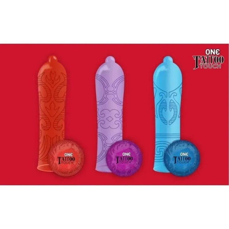 Презервативи латексні One Tattoo Touch червоні, 5 шт - Зображення 1