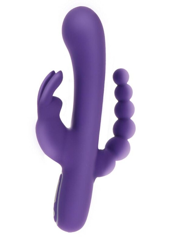 Вібратор-кролик з анальною ялинкою Toy Joy фіолетовий, 21.5 х 4 см - Изображение 2