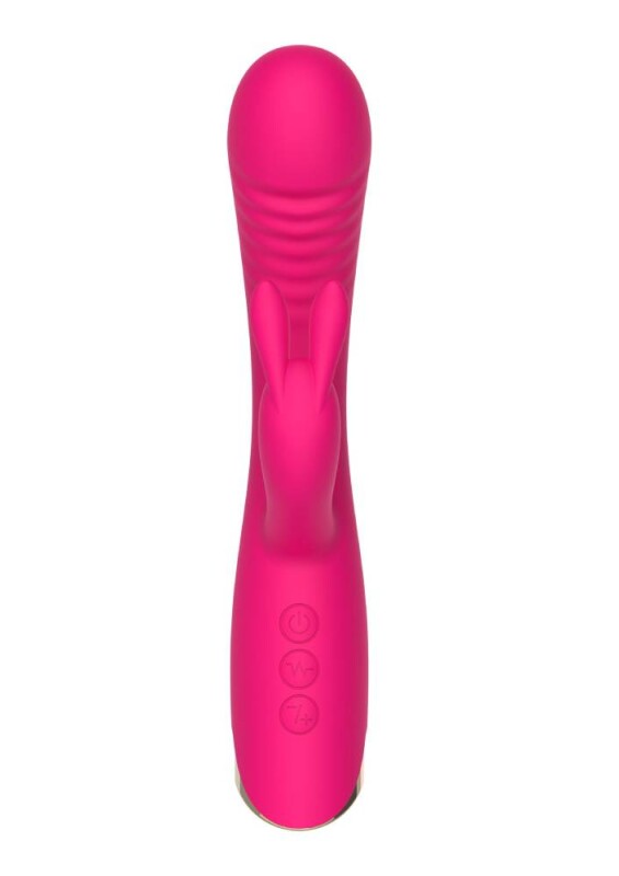 Вібратор-кролик рельєфний з ялинкою Aphrodite Toy Joy рожевий, 21 х 3.7 см - Зображення 8