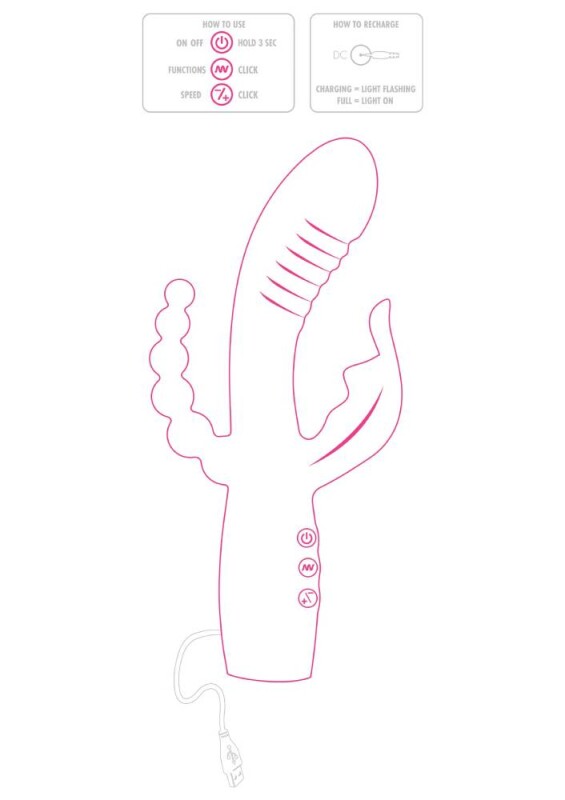 Вібратор-кролик рельєфний з ялинкою Aphrodite Toy Joy рожевий, 21 х 3.7 см - Зображення 9