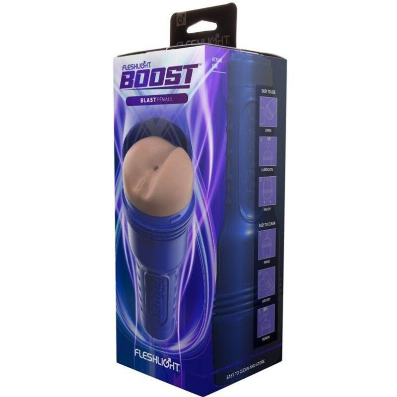 Мастурбатор анус у колбі Fleshlight Boost реалістичний, бежевий, 24.7 х 10 см - Зображення 1