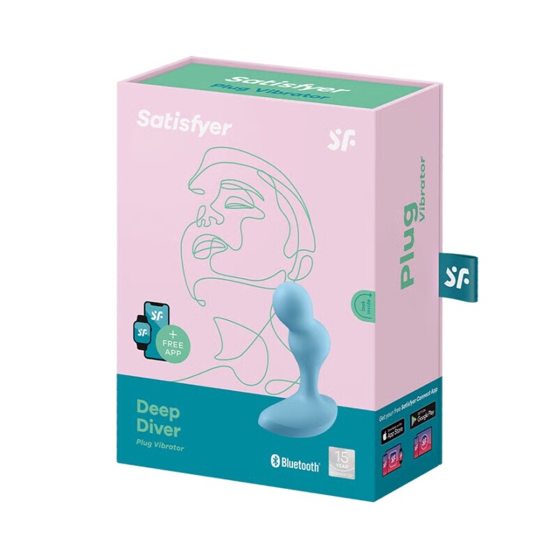 Анальний вібратор Satisfyer Deep Diver з додатком, блакитний, 11.2 х 4.3 см - Изображение 1