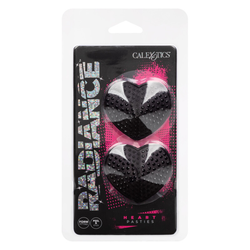 Пестиси на соски у формі сердець Radiance CalExotics, зі стразами, чорні - Зображення 1