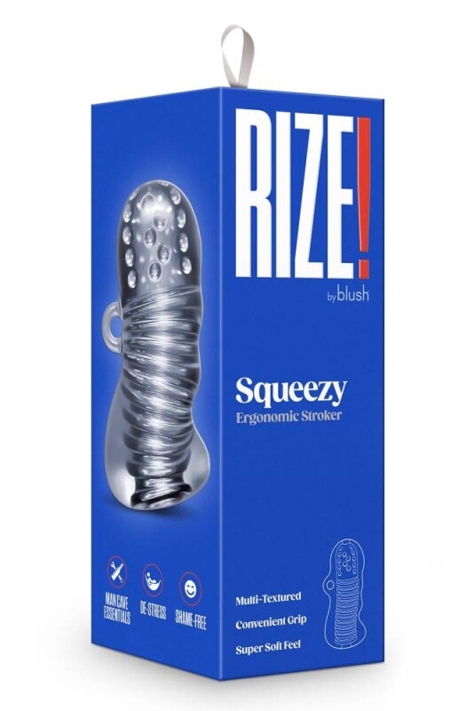 Мастурбатор Blush Rize з петлею для пальця, прозорий, 11.4 х 5 см - Зображення 1
