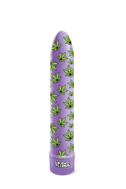 Вібратор із принтом Stoner Vibes Global Novelties, фіолетовий, 20.3 х 3.8 см