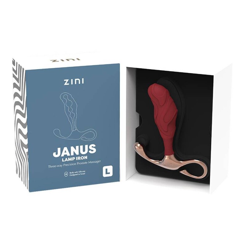Масажер простати рельєфний, L, Zini Janus Lamp Iron бордовий, 11.9 х 3.3 см - Изображение 4