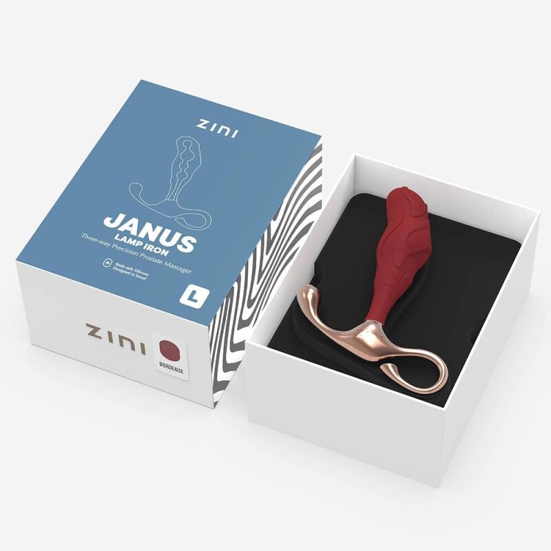 Масажер простати рельєфний, L, Zini Janus Lamp Iron бордовий, 11.9 х 3.3 см - Изображение 3