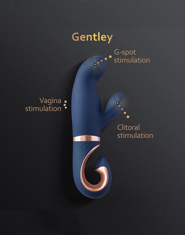 Вібратор-кролик із вигнутою ручкою Gentley G-Vibe, силіконовий, синій, 20 х 4.2 см - Изображение 4