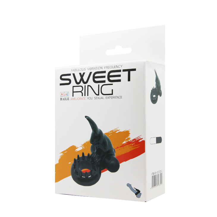 Ерекційне віброкільце BAILE Sweet ring рельєфне, чорне, 6.3 х 3.5 см - Зображення 7